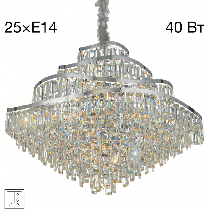 Люстра хрустальная подвесная CITILUX NAIAD Хром CL315191 Люстра хрустальная подвесная CITILUX NAIAD Хром CL315191